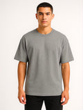 Cotton Terry Boldstack Oversize Tee - Milange Grey