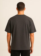 Cotton Terry Boldstack Oversize Tee - Dark Grey