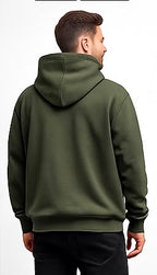 Cotton Brushed Fleece Essential Hoodie - Olive