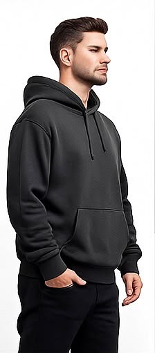 Cotton Brushed Fleece Essential Hoodie - Dark Grey