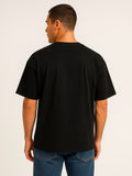 Cotton Terry Boldstack Oversize Tee -Black