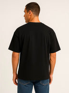Cotton Terry Boldstack Oversize Tee -Black