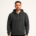 Cotton Terry Prime Zipper Hoodie - Dark Grey