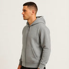Cotton Terry Prime Zipper Hoodie - Milange Grey