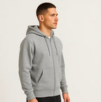 Cotton Terry Prime Zipper Hoodie - Milange Grey