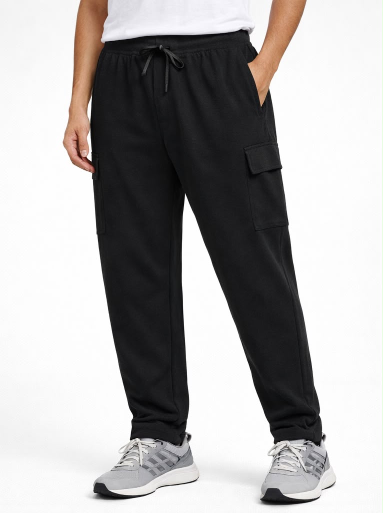 Cotton Terry Cargo Terrian Lower - Black
