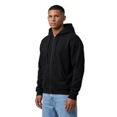 Cotton Terry Prime Zipper Hoodie - Black