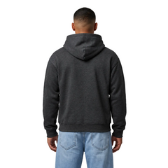Cotton Brushed Fleece Zipper Hoodie - Dark Grey