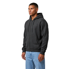 Cotton Terry Prime Zipper Hoodie - Dark Grey