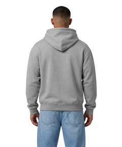 Cotton Brushed Fleece Zipper Hoodie - Milange Grey