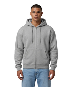 Cotton Terry Prime Zipper Hoodie - Milange Grey
