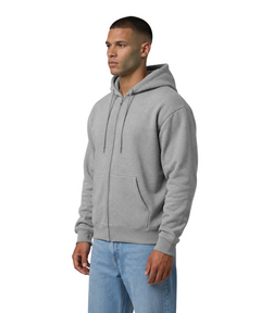 Cotton Terry Prime Zipper Hoodie - Milange Grey