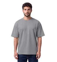 Cotton Terry Boldstack Oversize Tee - Milange Grey