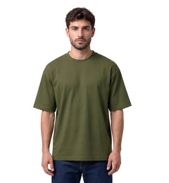 Cotton Terry Boldstack Oversize Tee - Olive