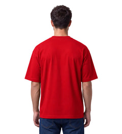 Cotton Terry Boldstack Oversize Tee - Red