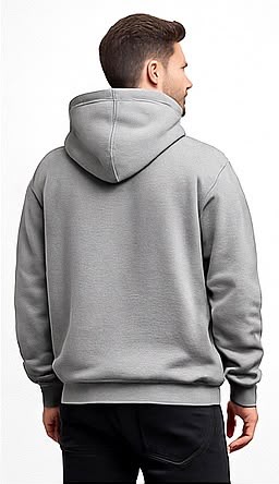 Cotton Brushed Fleece Essential Hoodie - Milange Grey