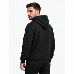 Cotton Brushed Fleece Essential Hoodie - Black