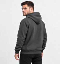 Cotton Brushed Fleece Essential Hoodie - Dark Grey