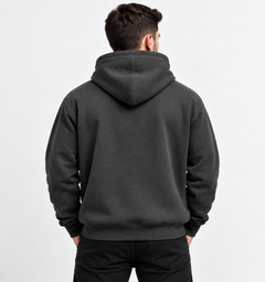 Cotton Brushed Fleece Essential Hoodie - Dark Grey