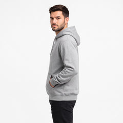 Cotton Brushed Fleece Essential Hoodie - Milange Grey