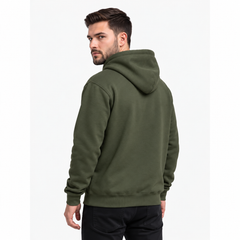 Cotton Brushed Fleece Essential Hoodie - Olive