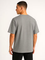 Cotton Terry Boldstack Oversize Tee - Milange Grey