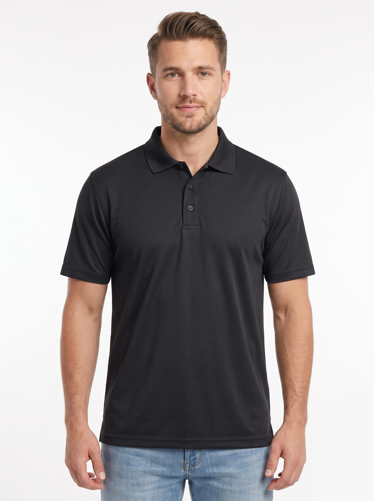 Full Dull Sap Active Core Polo - Black